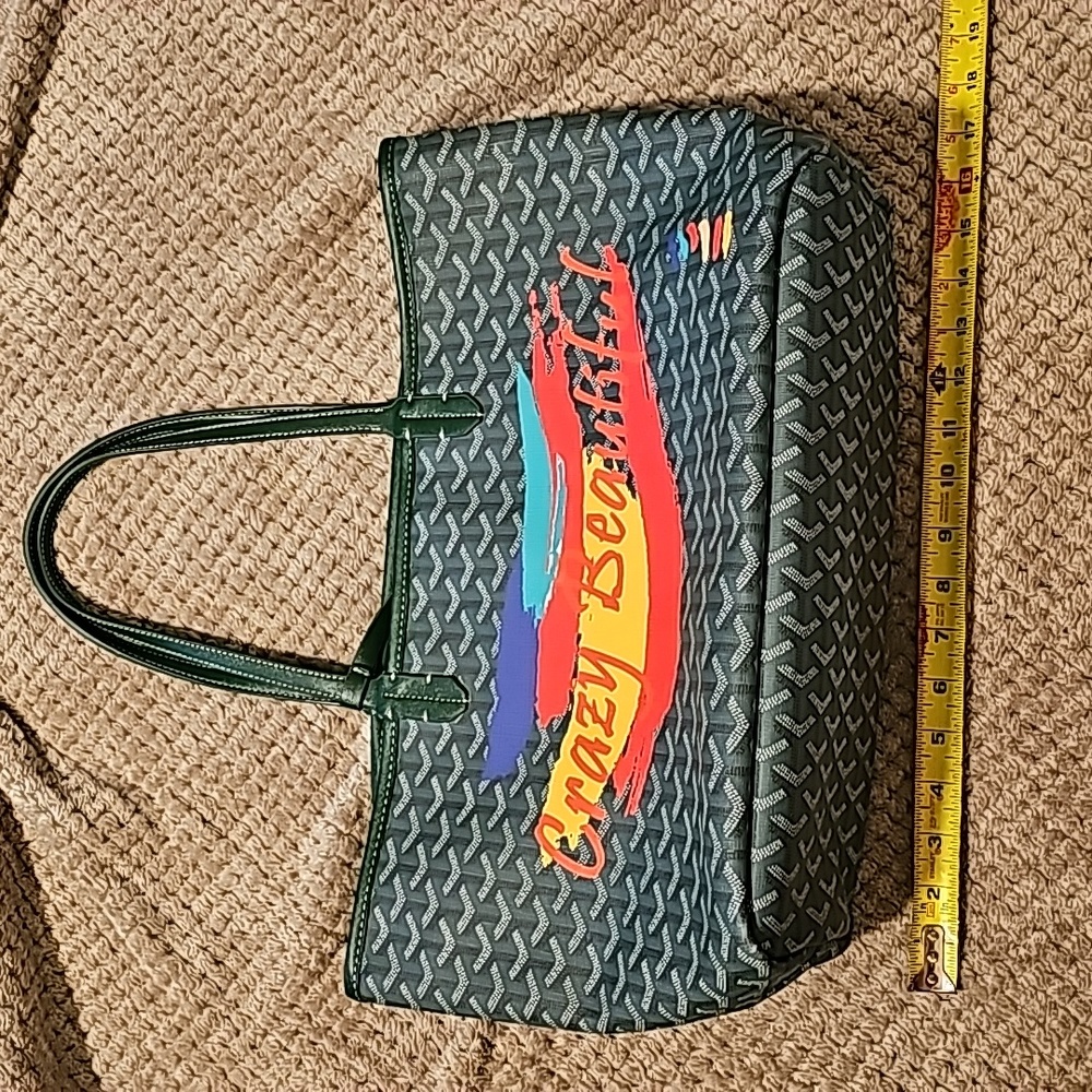 Large Green Crazy Beautiful Tote/Handbag